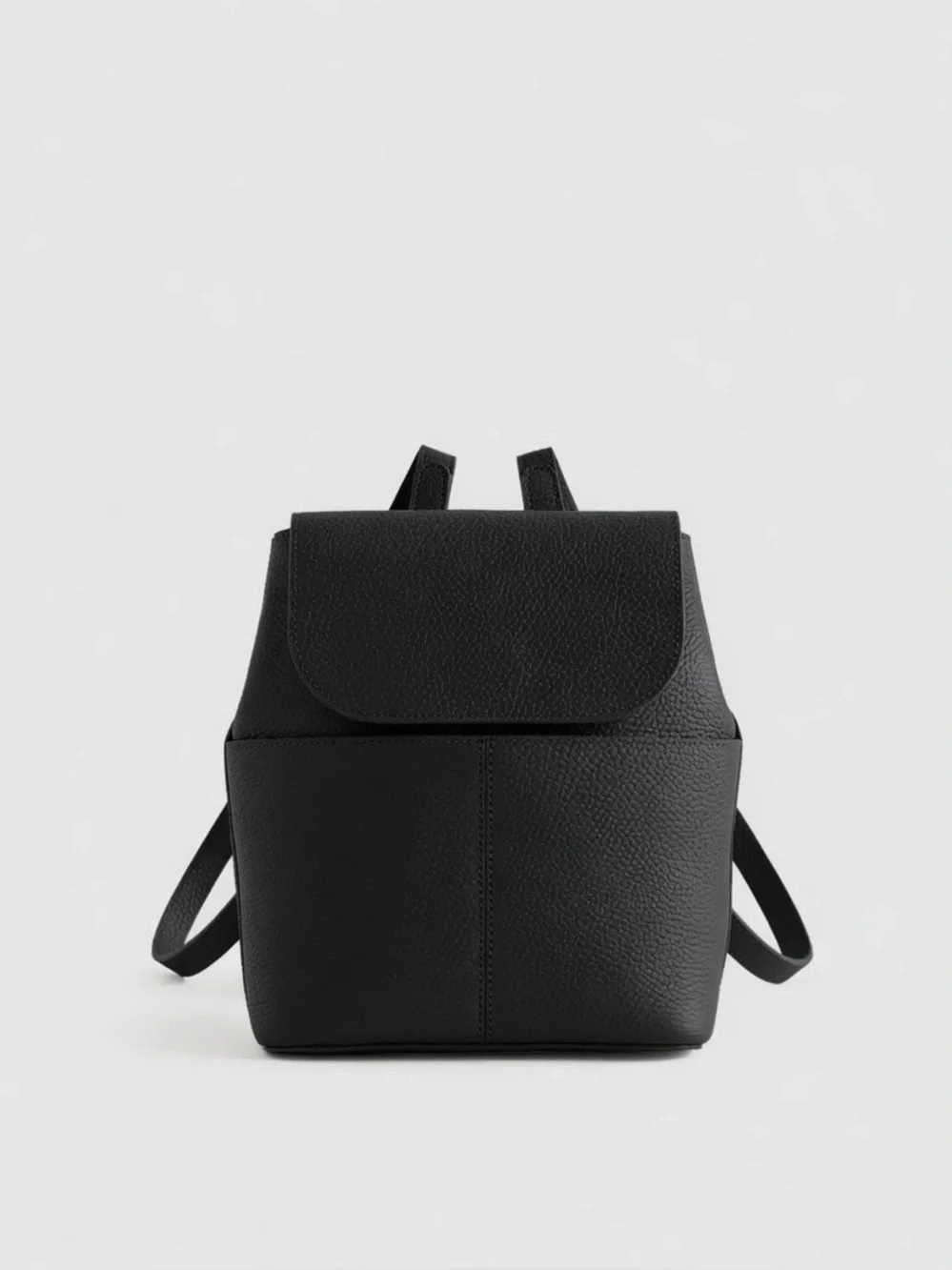 Quince Italian Leather Small Backpack in Black 955
